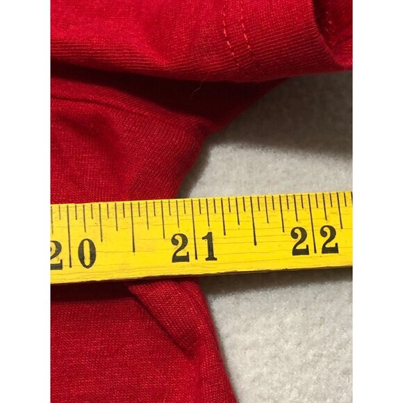 Womens L Christmas Santa Body T-Shirt Red Short Sleeve Graphic Holiday Tee - Picture 3 of 6